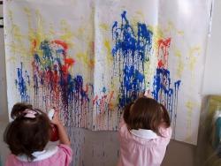 Laboratorio di pittura con gli spruzzini